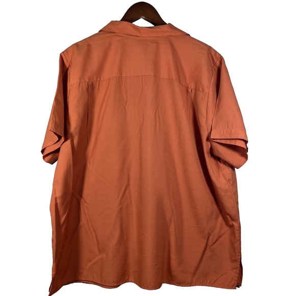 Karen Scott II Short Sleeve Button Down Orange Lightweight Blouse Size 2X - Picture 5 of 13